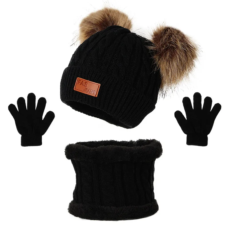 Warm Knitted Winter Hat, Gloves & Scarf Set for Children  display picture 1