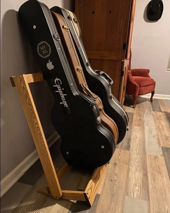 Custom Handmade Wooden Guitar Stand Foldable Sustainable