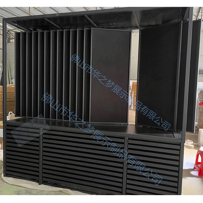New Design Ground Tile Cabinet Display Page Turning Stone Marble Mosaic Display Racks for Woodflooring Metal Display Drawer
