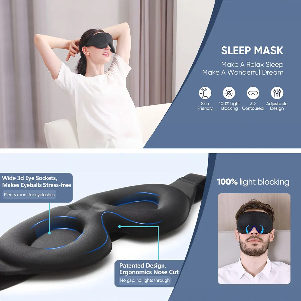 Adjustable 3d Memory Foam Luxury Private Label Custom Travel Night