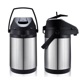 PURPLESEVEN 2.5L 3L 4L Double Wall Vacuum Insulated Stainless Steel Lever Action Airpot Thermal Water Coffee Dispenser with Pump