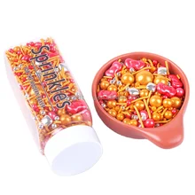 Edible Sugar Pearls Red Heart Shaped Confett Edible Gold Silver Cake Sprinkles Cake Decorations for Valentine Cakes Decoration
