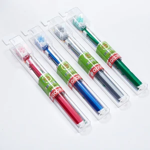Luxury Disposable Adult Toothbrush with Soft Nylon Bristles and Biodegradable Plastic Handle PVC Box Packaging for Home Use