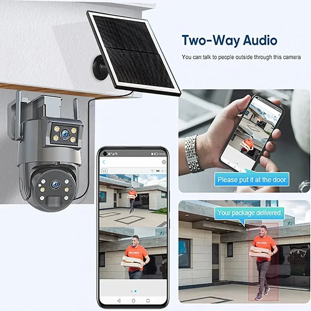 Ubox Wireless Pan Tilt Zoom Motion Detection Wifi Solar Panel Powered 4g Cctv Camera 4k Ptz Security Outdoor Sim A30