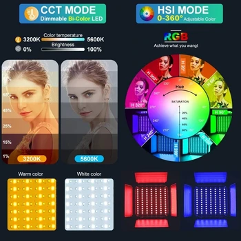 3 Packs GVM 800D RGB LED Photography Lighting 3200K-5600K 8 Kinds Scene Video Lighting Kit with APP Control for YouTube Studio detail image
