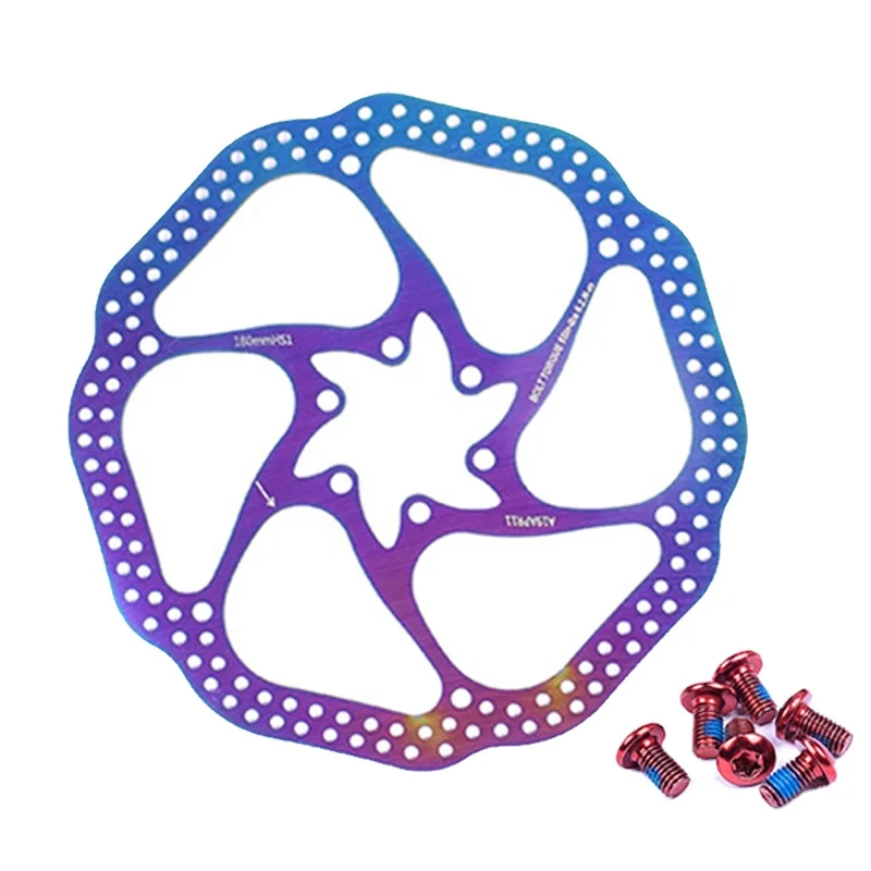 Велосипедный дисковый тормозной ротор HS1 160/180 мм радужные тормозные колодки для горного велосипеда 2 упаковки