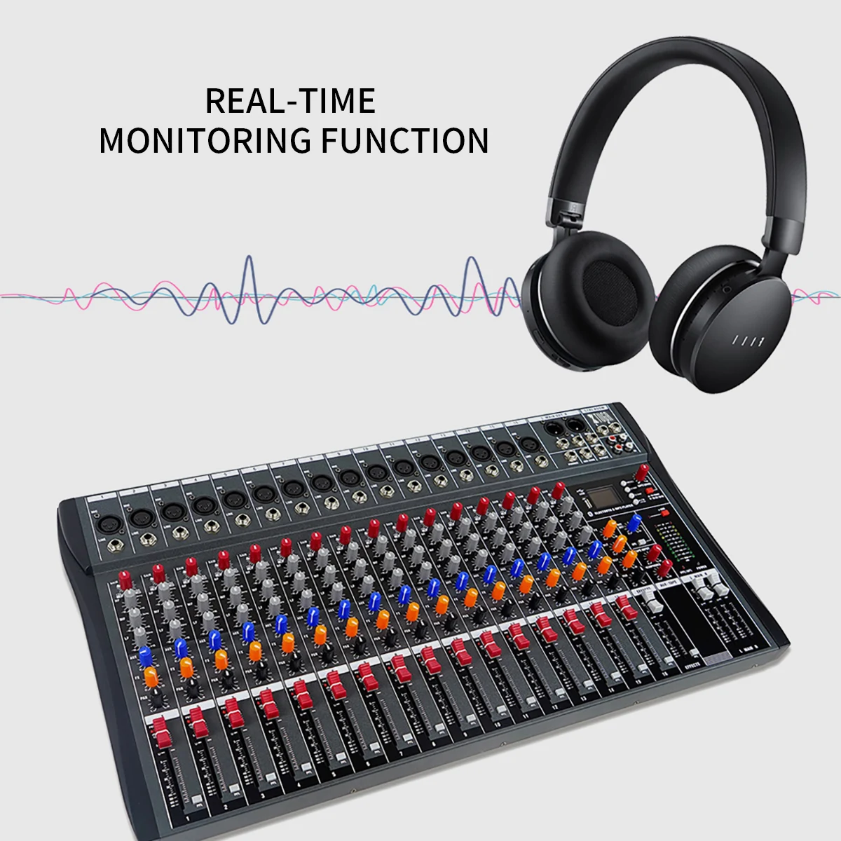 High Quality Professional Digital Audio Mixer With Amplifier Mixer BT USB Function