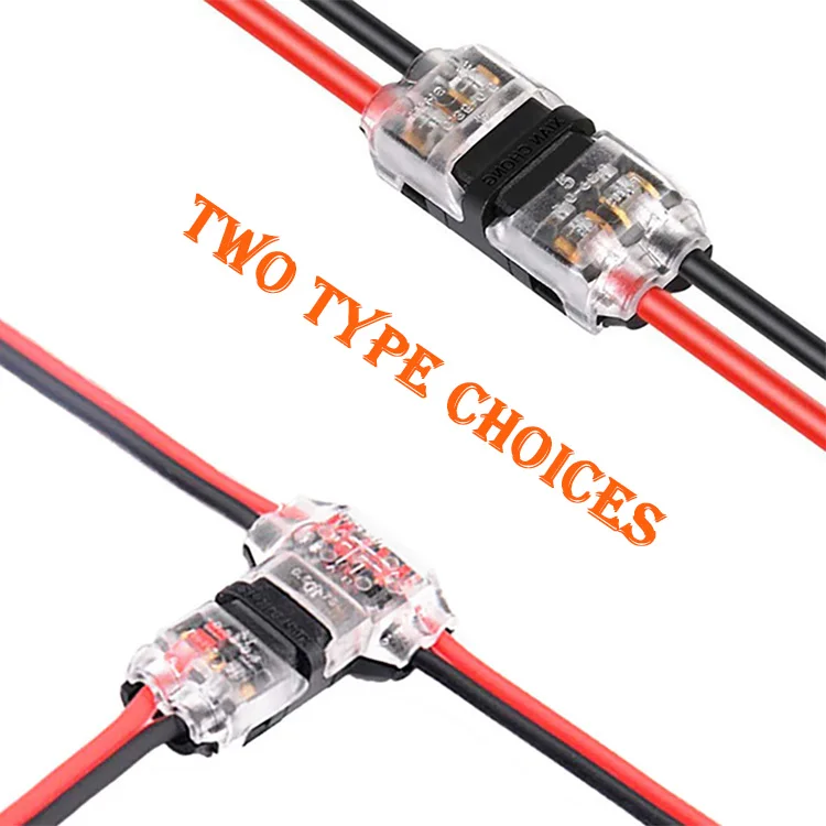 Low Voltage T-Type 2 Pin Wire Connectors Solder-less No Wire-Stripping Required for Mid-span Branching,T Tap Connector 2 mm Wire