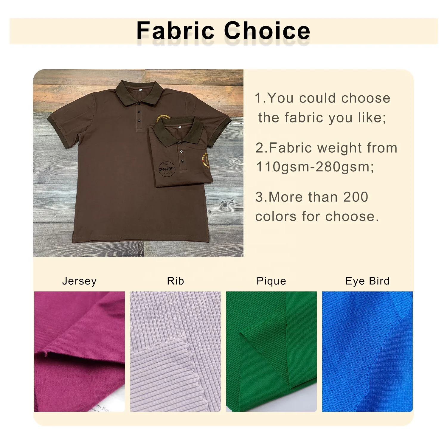 JL411B High Quality Plus Size 100 Cotton Men’s Polo Shirt Pique Polo Shirts with Embroidery Logo