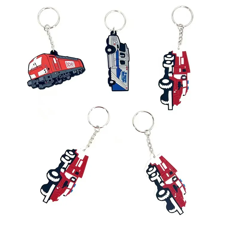 Wholesale Customization Shape Bus 3D Silicone Keyrings