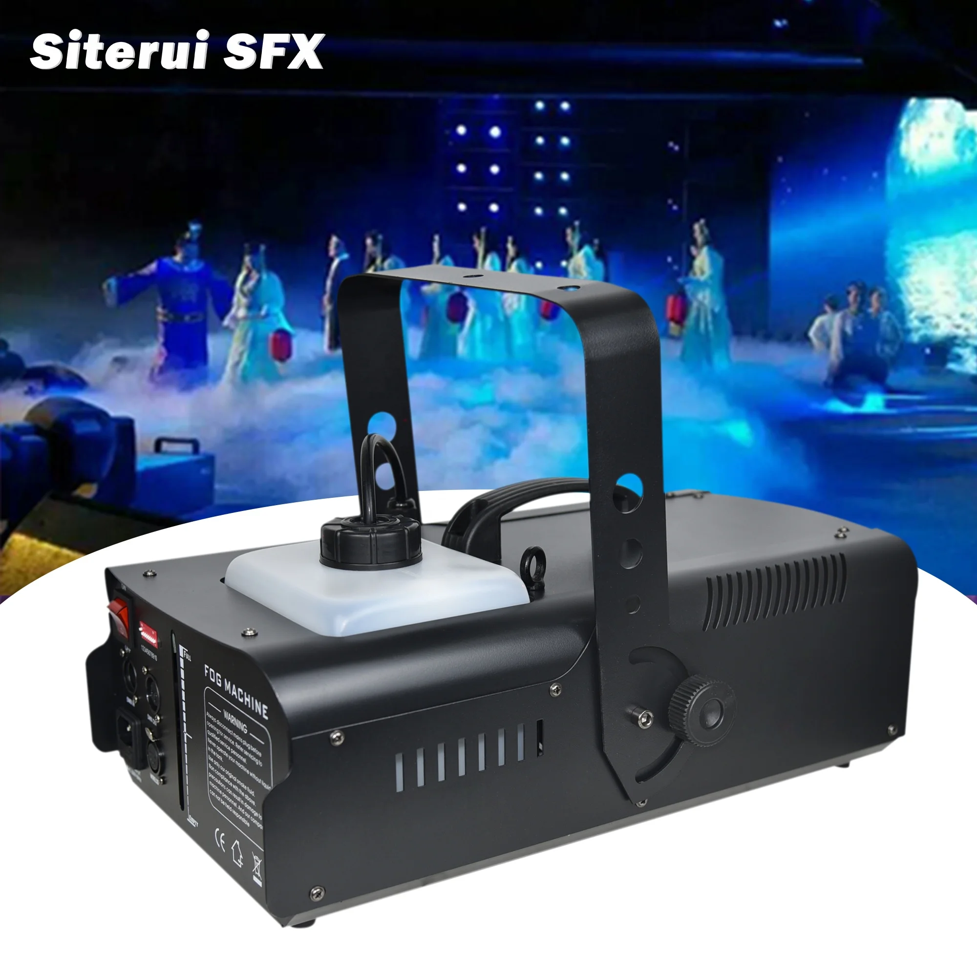SITERUI SFX All Black Shell case 1500W Fog Machine Dmx or Remote Control Electric Smoke Machine Indoor Artificial Smoke Machine