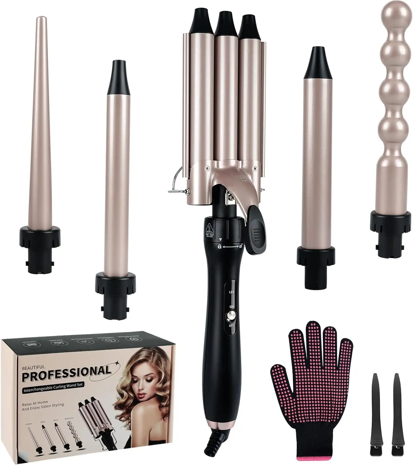 Wand Set Nume Interchangeable Curling Wand NuMe 3-in-1 Automatic