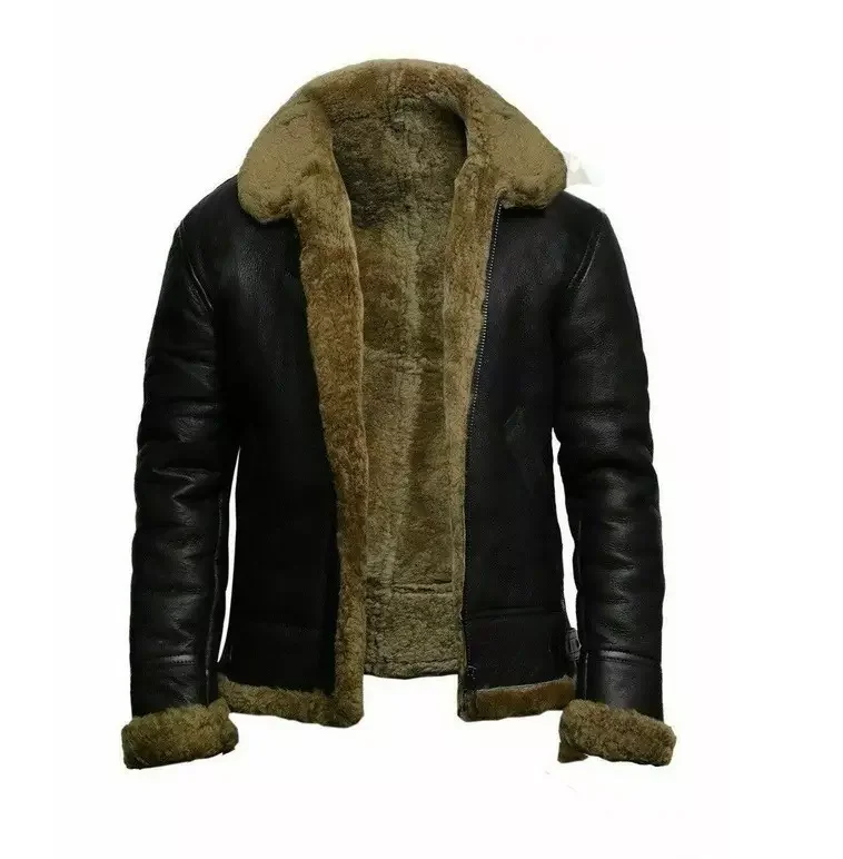 Warm Inner New Design Winter Long Coat Slim Fit PU Leather Plus Size Men's Jacket_voghion.com