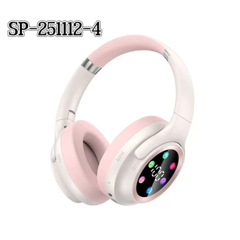 SP-251112-4 Wireless Headphones Over Ear Bluetooth Headset with Colorful LED Display Multi-Color Options for Gaming Music