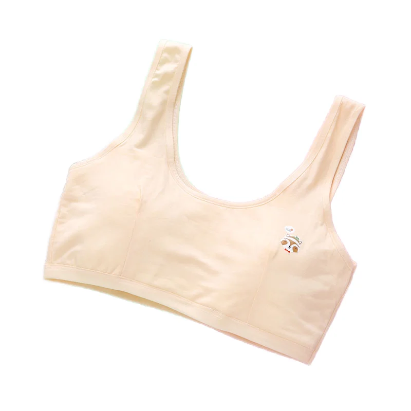 Wholesale Vest Style Bra for Teen Girls Cartoon Printed Free Size Cotton  Cami Bra  Solid Bralette  Bra for School Girl