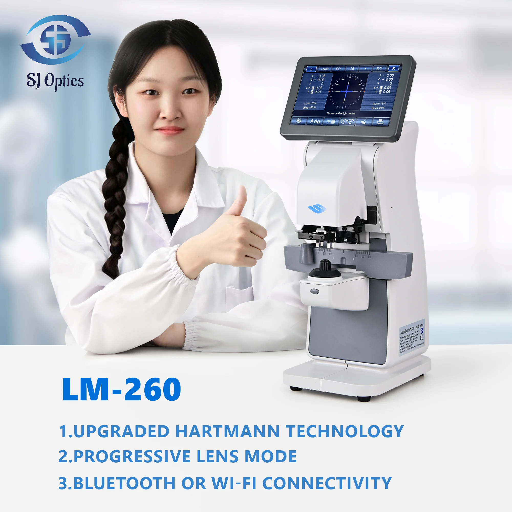 SJ Optics Huvitz Optical Auto Lensmeter With Backlight Focimeter Optical Machine LM-260