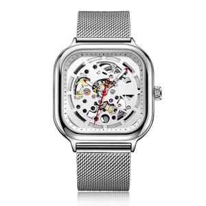 Men's Square Fashionable Automatic Mechanical Watch Calendar Mechanical Men's Watch Stainless Steel