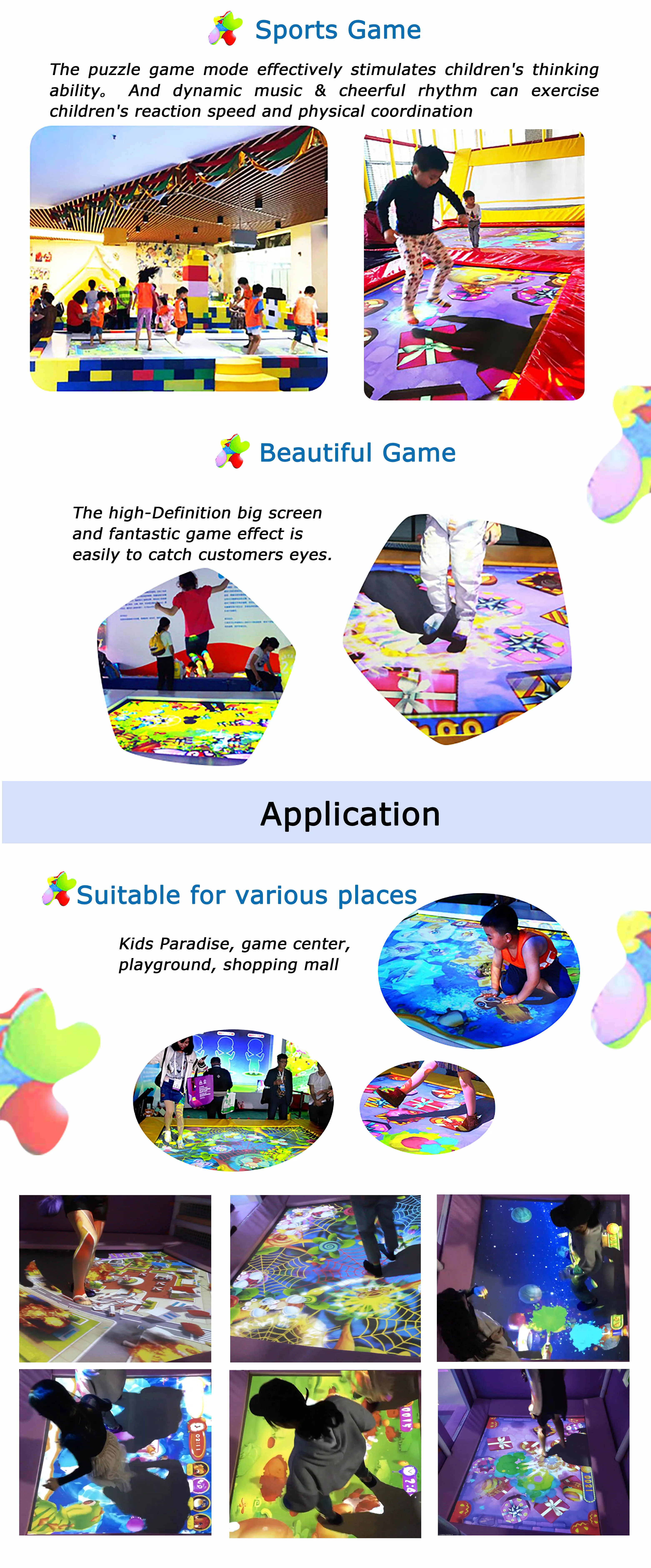 Indoor Interactive Trampoline Projection Games Interactive Floor Games