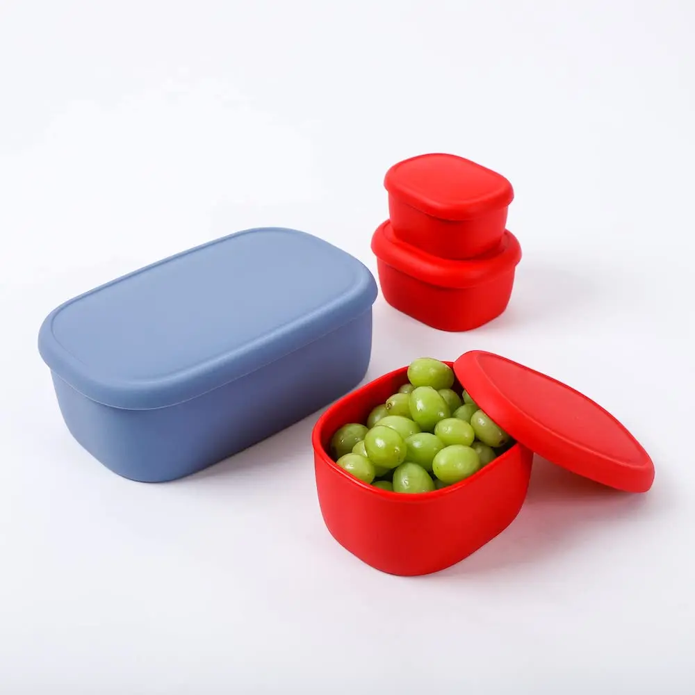 Bpa Free 3 Pieces Set Lunch Box Insulated Dividing Microwave Thermo