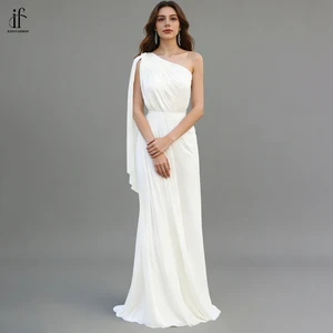 Custom Evening Gowns Irregular Off Shoulder Sleeveless Pleated Floor Gown Lady Evening Dress Elegant Dress for Women