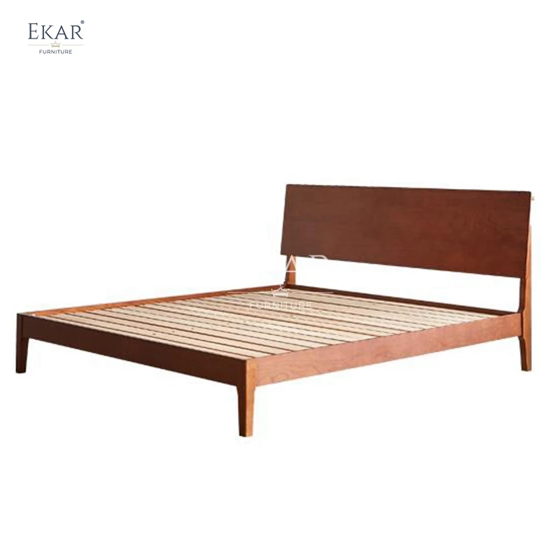 New design modern bedroom furniture cherry wood double bed