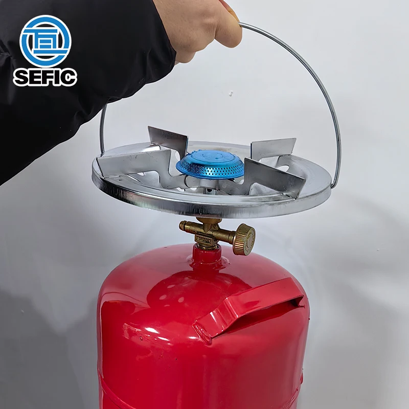 Customized Colored Logo Print Single Burner Lpg Gas Stove for 3kg Cylinder Portable for Camping