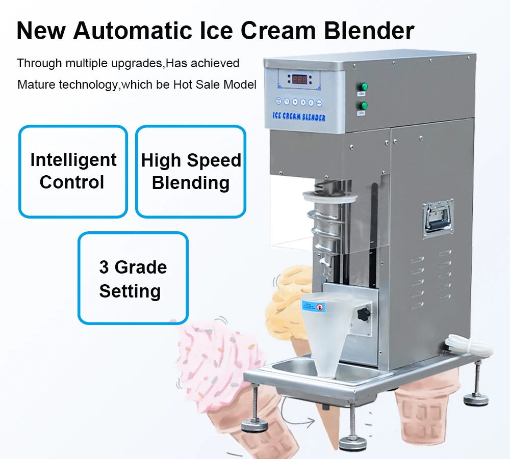 Auto Swirl Fruits Ice Cream Machine Auto Swirl Frozen Yogurt Ice Cream Mixer  Real Fruit Swirl Ice Cream Blender