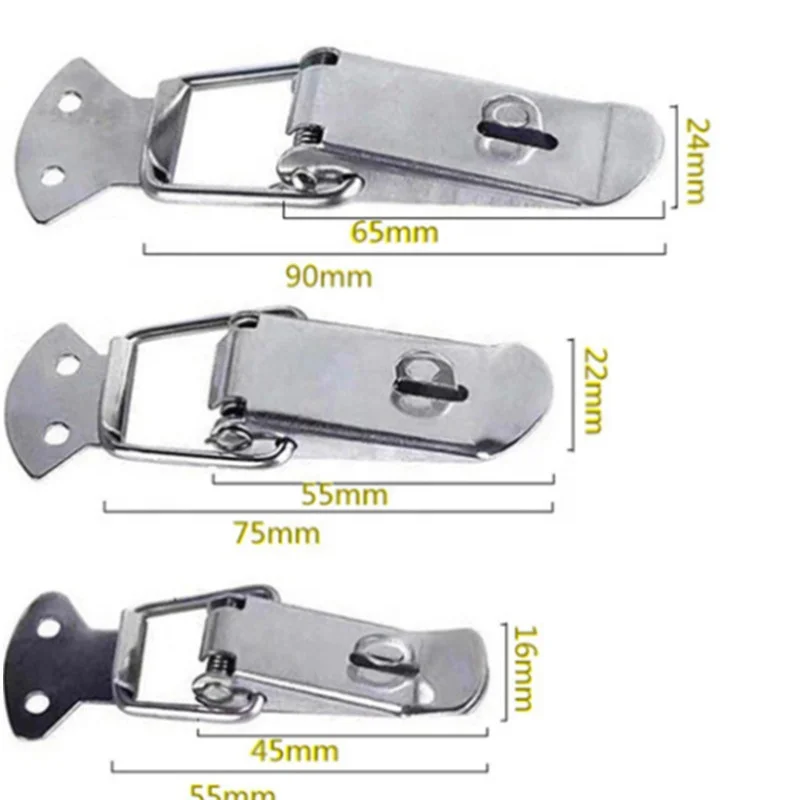 VILLCASE 9-Piece Spring Latch Lock Clamp – Toggle Latch Hasp For Toolboxes, Cabinets, Doors, And Woodworking Projects (Silver, Iron)