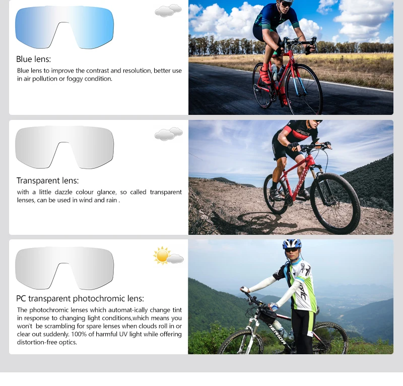 SCVCN Outdoor Sport Bike Photochromic Sunglasses Men Women Bicycle