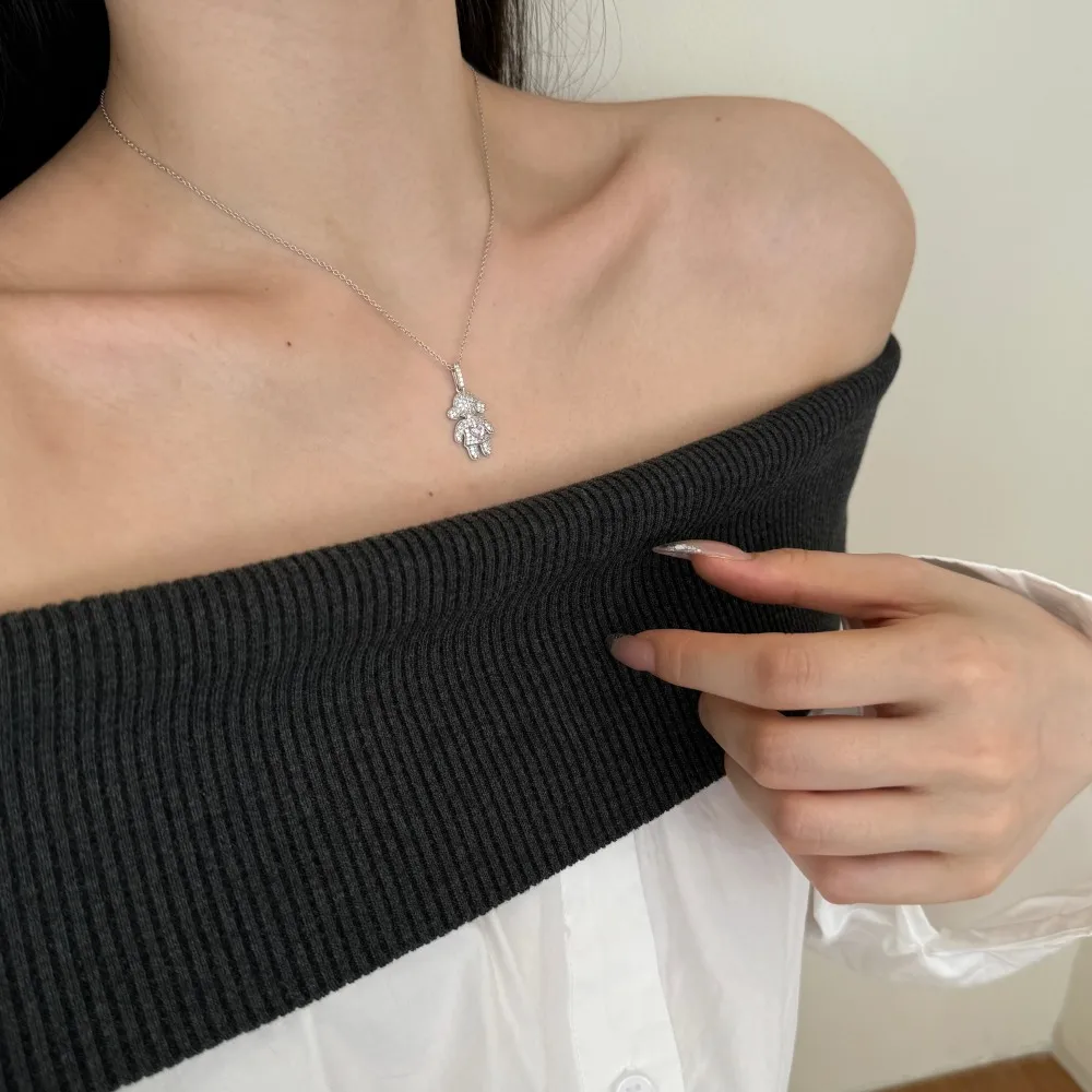 KAKODIY Special Design OEM ODM Jewelry 925 Sterling Silver 18K Gold Plated Dazzling 5A Zirconia Little Girls Pendant Necklace detail 8