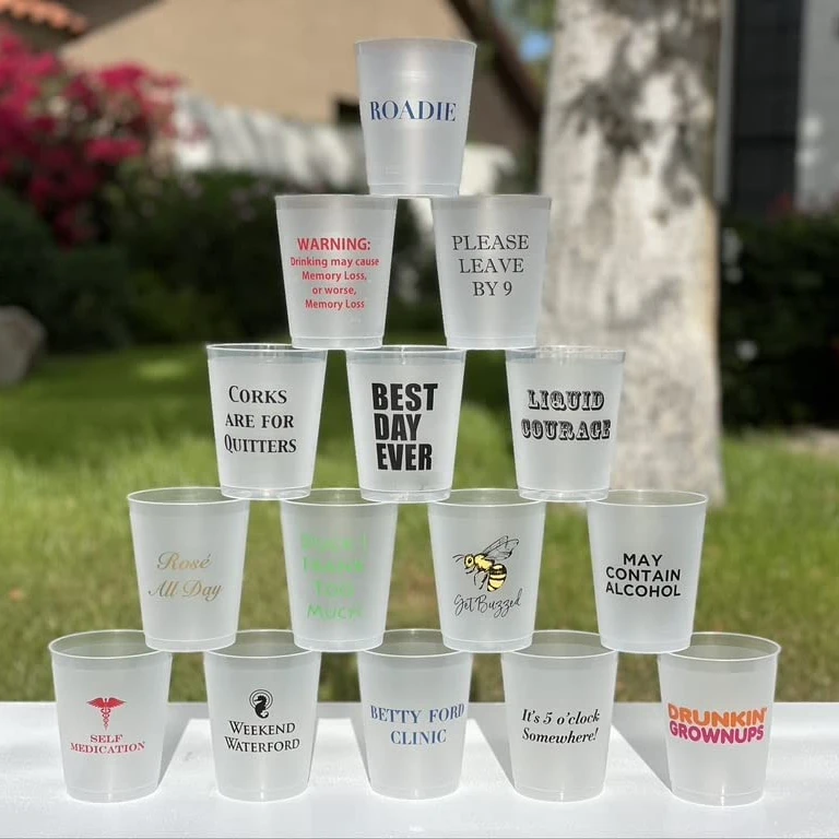 16oz Reusable Frosted Plastic Cup Disposable Plastic Cups Plastic