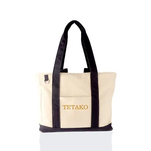 Wholesale Folding Oversized Shopping Bag Letter Pattern Open Beach Canvas Tote Bag