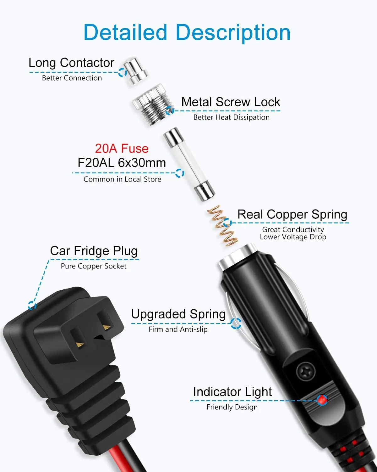 car fridge plugs into cigarette lighter 3.5m 14AWG Car Refrigerator Power Cord DC 12V/24V Car Cigarette Lighter for  Fridge 12 Volt Portable Freezer Electric Cooler