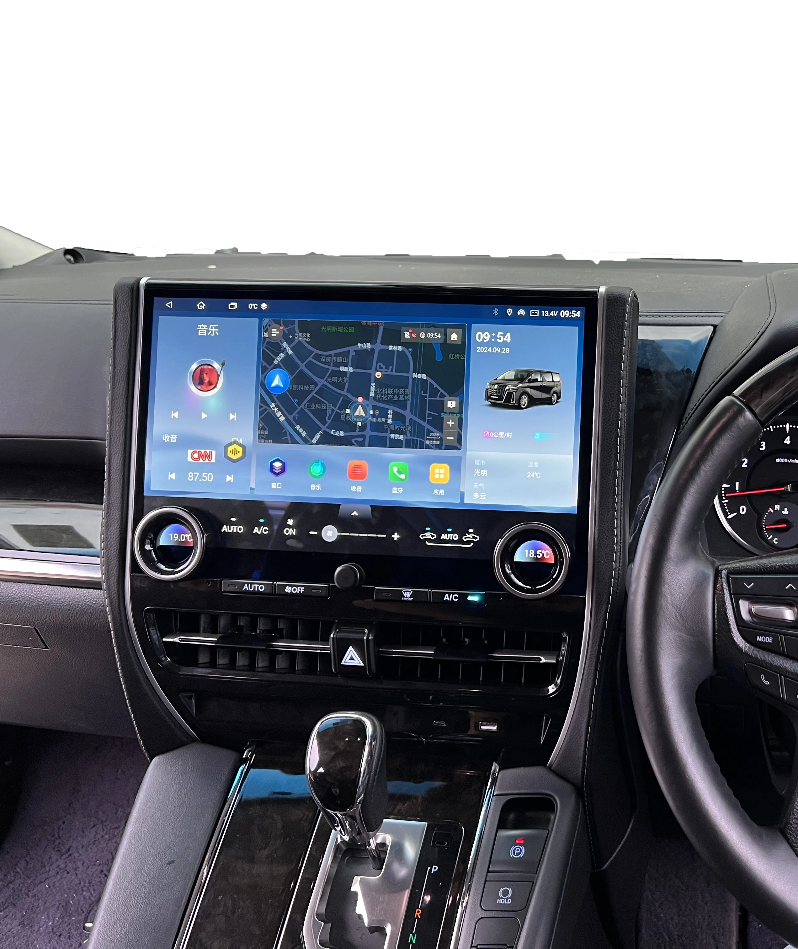 Android 12 Car Radio for Toyota Alphard Vellfire AGH30 AGH35 - 10.4" GPS Navigation & CarPlay - Built-in WiFi, USB, DSP