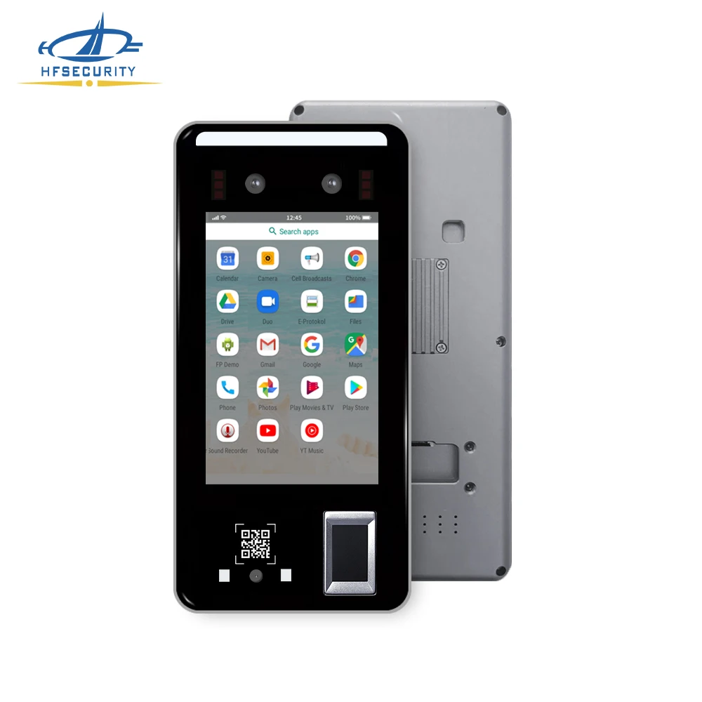 HFSecurity FR05 QR Scanner and Fingerprint Scanner HR Payroll Employee Facial Recognition Rfid Access Control Machine