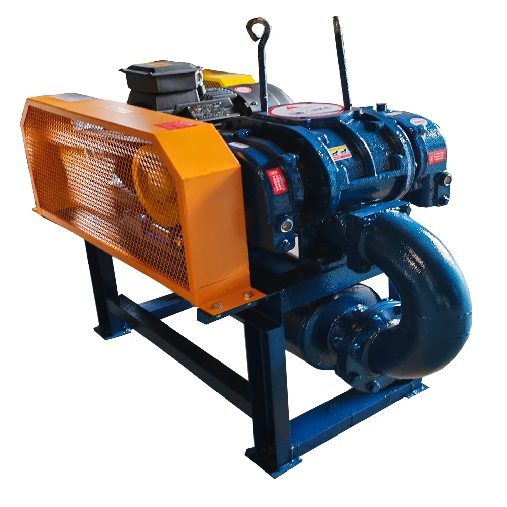 Low noise long service life time big volume high pressure sewage treatment roots air blower