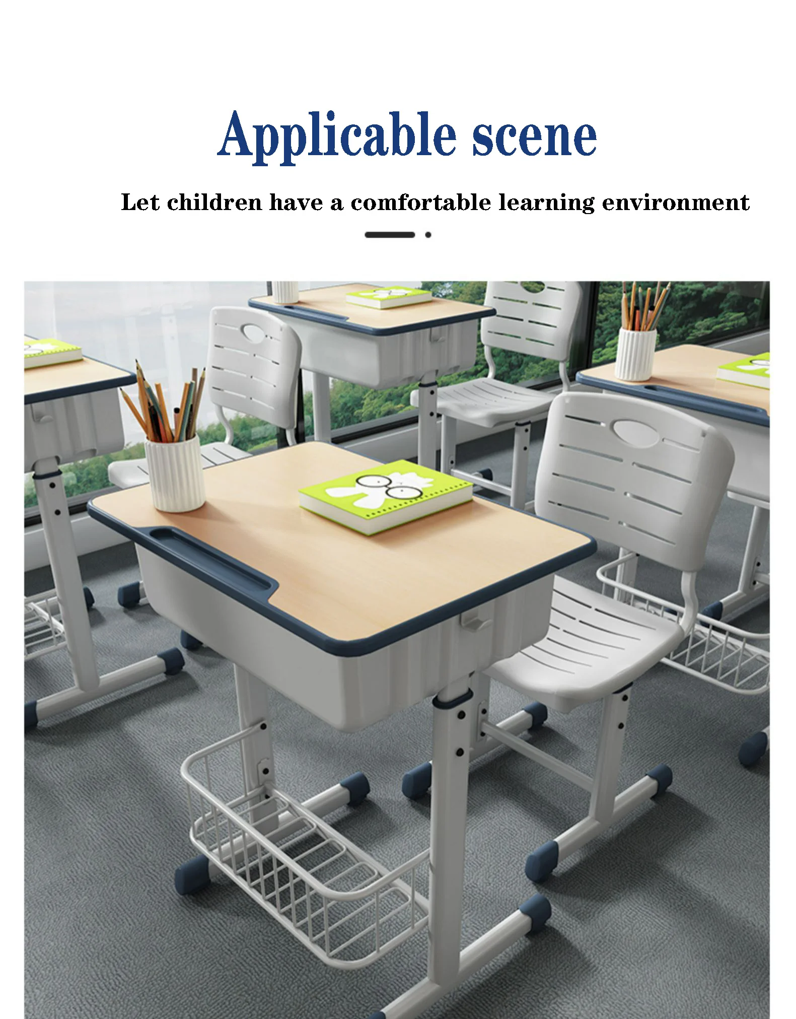 Comnenir Modern New Design Adjustable Metal Leg School Classroom