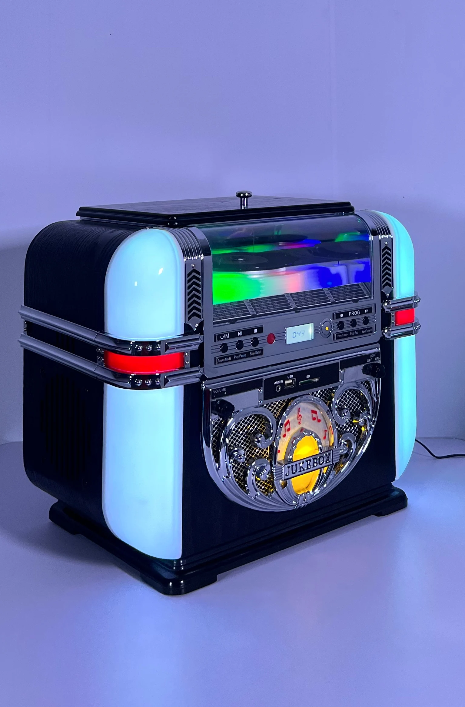 Vintage Jukebox with CD, Radio, and BT - Wanxing JSY-09X