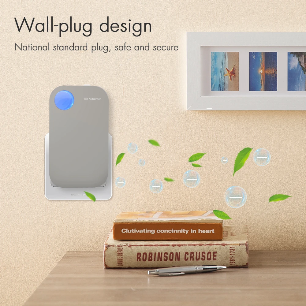 Hot Selling Oem Odm Pluggable Airpurifier No Filter Home Plugin Air