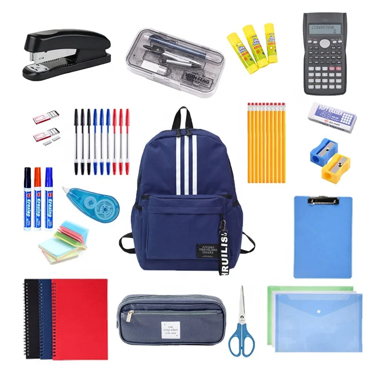 Back To School Essentials School Supplies Kit,High Quality Stationery set,Great bundle includes several essentials supplies
