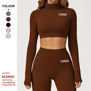 Custom High-Quality Brushed Long-Sleeved Yoga T-Shirt Hollow-Out Back Tights Workout Top Outdoor Running Fitness Sports Top