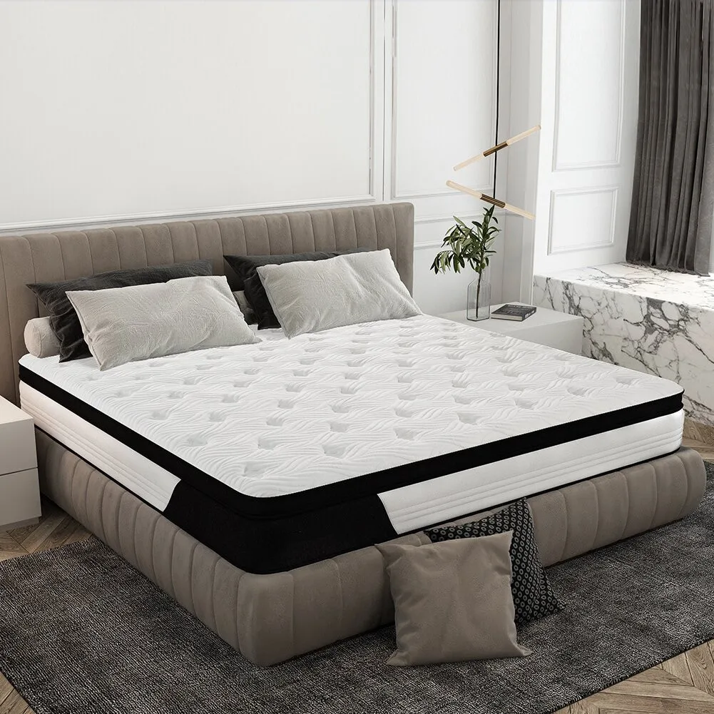 Matelas Hybride Avenco 140x200 Cm - 25 Cm D'épaisseur, Latex 3 Zones, Ressorts Ensachés, Tencel - Fermeté Moyenne à Ferme