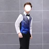 Blue Vest + black bow tie