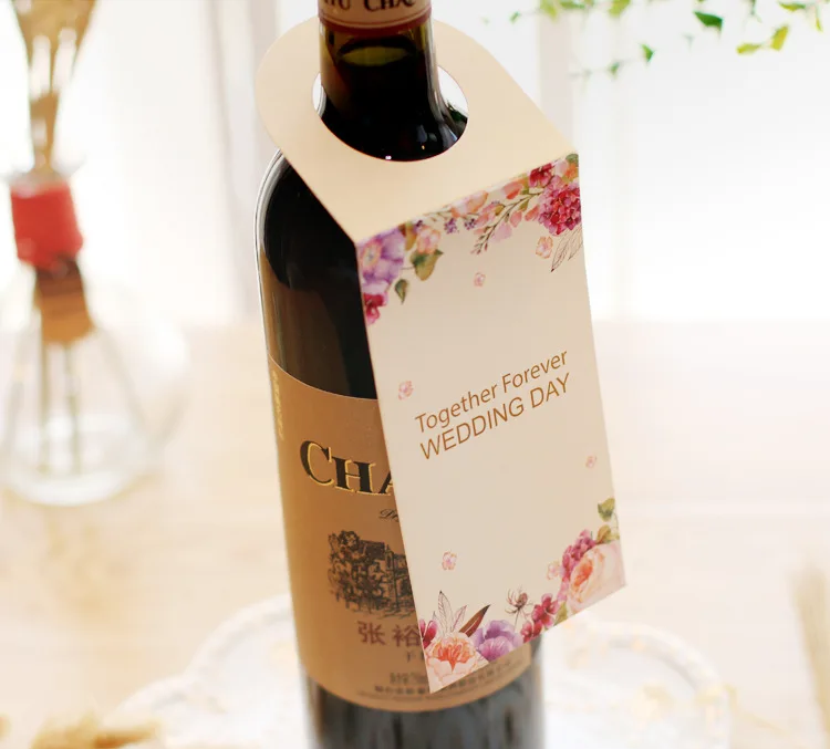 high quality customized logo printed wine bottle n