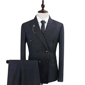 Adult Size Business Suit Wedding Suits for Men Black Blue Grey Man Suit