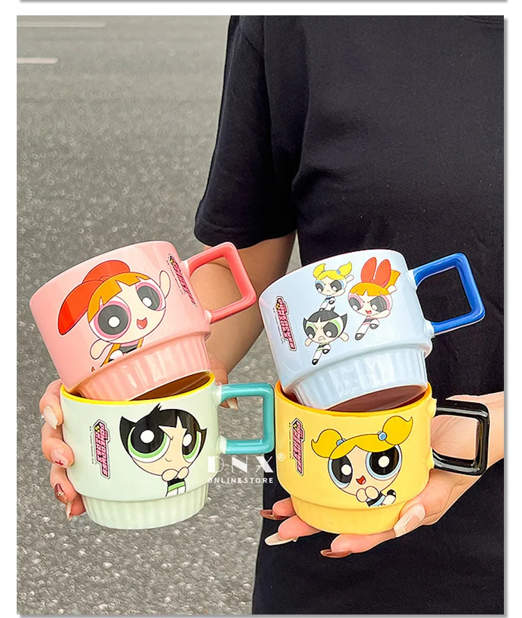 Powerpuff Girls Ceramic Cup Set Stacking Cups 4-Piece