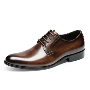 New Style summer Fashion Luxury Male Men's Breathable Business Dress Genuine Leather Shoes For Man