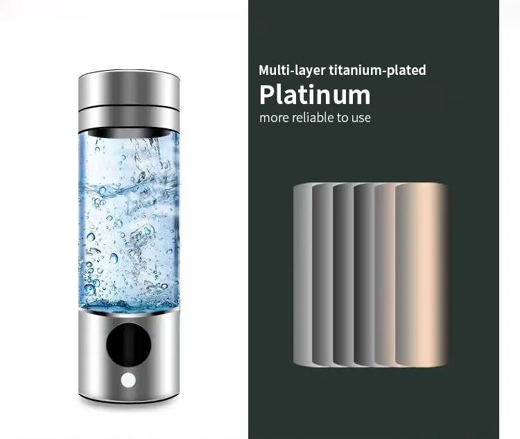 Magnetic Charging Port Hydrogen Water Generator 280Ml Hydrogen Water Bottle Hydrogen Rich Water Glass Health Cup Home Travel