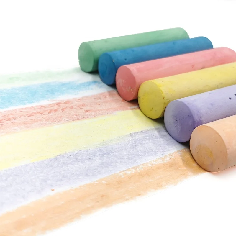 Popular Easy Taking Bucket 10 Pcs Packed Colored Non Toxic School and Sidewalk Chalks