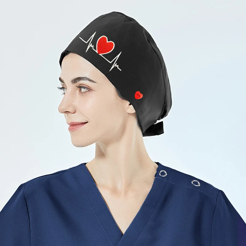 Classic Grey Camo Scrub Cap - Adjustable, Soft Peach Skin  display picture 2